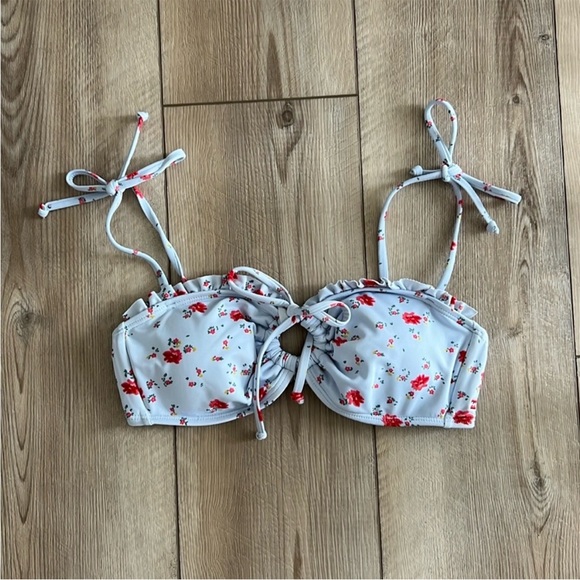 Billabong - On The Path Bandeau Ruffle Tie Bikini Top - Picture 1 of 2